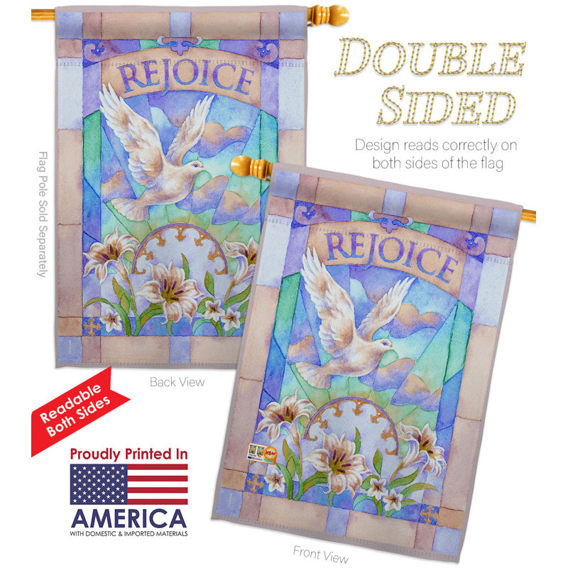 Drapeau de maison en polyester 40 x 28 po Rejoice