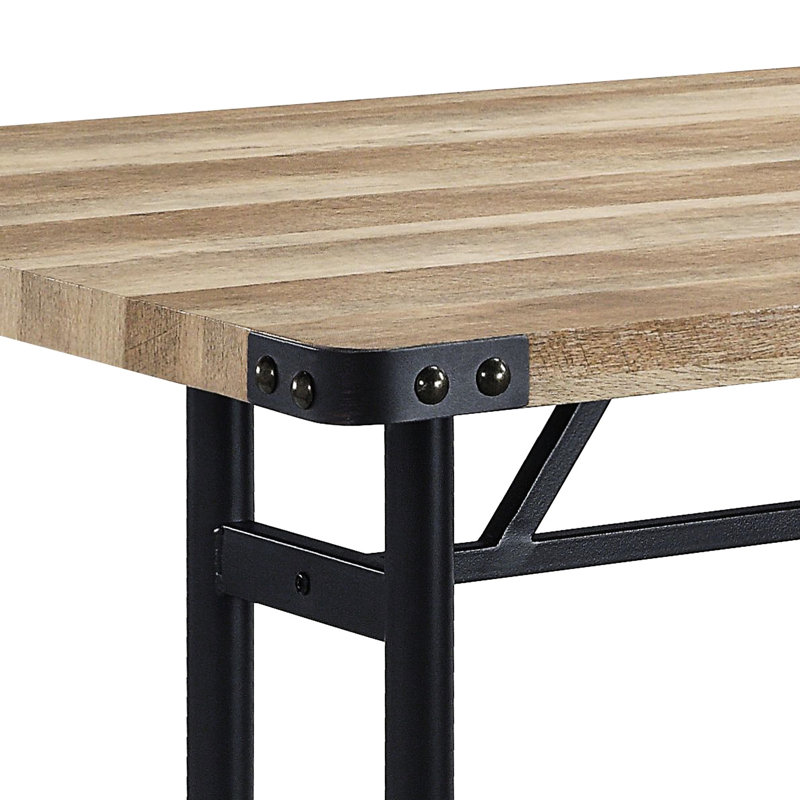 Table rectangulaire de style industriel avec salle à manger en chêne et métal