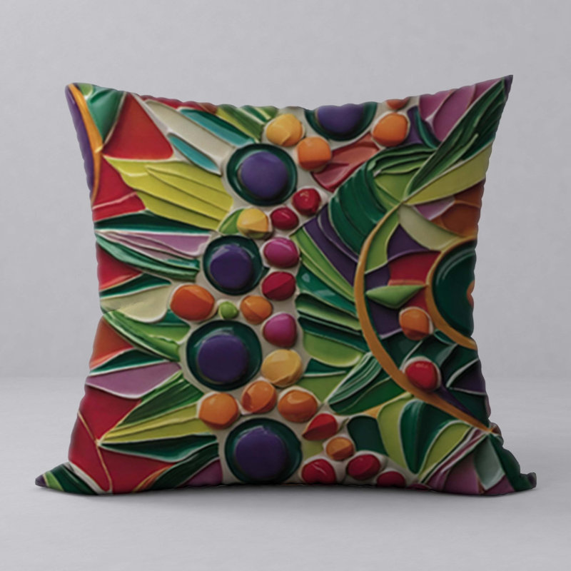 Oreiller New ManosMorenas, caractère et motifs vibrants / taille 18 po x 18 po