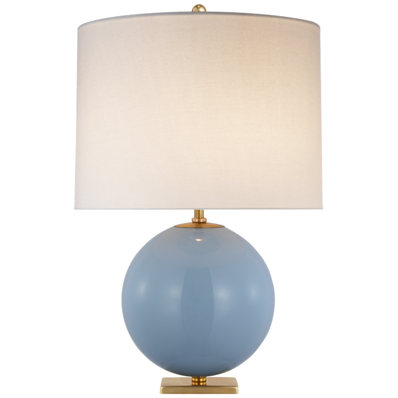 kate spade new york Elsie Table Lamp, Blue Painted Glass, Blush