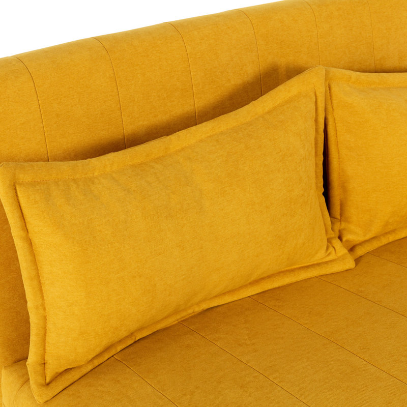 Nari 125.5Cm Linen Armless Sofa Bed, Mustard