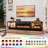 80" Tv Stand With 36" Inch Electric Fireplace Up To 90" Tvs, Led Light Entertainment Center With Two Large-capacity Glass Cabinets-1291374272