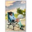 Chaise pliante portative surdimensionnée robuste avec table d'appoint et poche pour les aventures en plein air, la plage, la pêche et les pique-niques