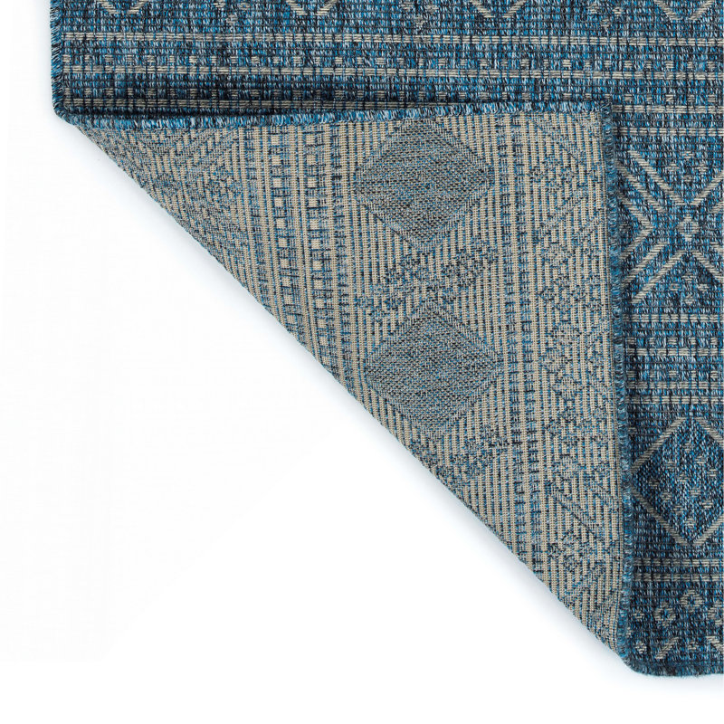 Tapis texturé moderne, transitionnel, géométrique, de style Sud-Ouest, Tapis de couloir 2 pi x 6 pi