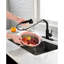 Robinet d'évier de cuisine noir mat avec douchette extractible, bec haut rotatif sur 360 ° à poignée simple. Corrosion et rouille pour un service prolongé. Contrôlez facilement le débit d'eau à une poignée.-748006718