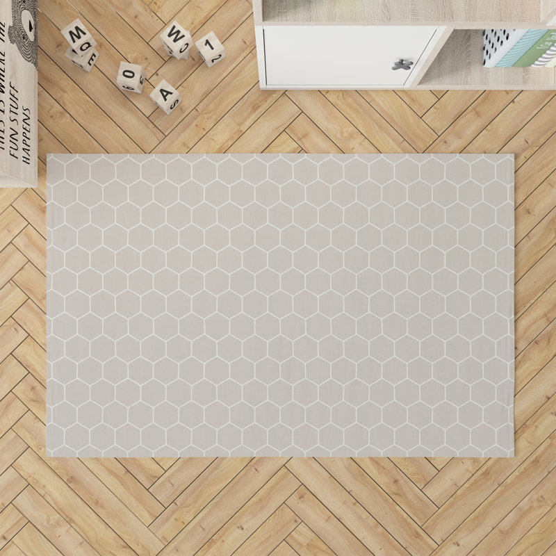 Comb Taupe Kids Play Mat, Rectangle 4' x 6', Taupe