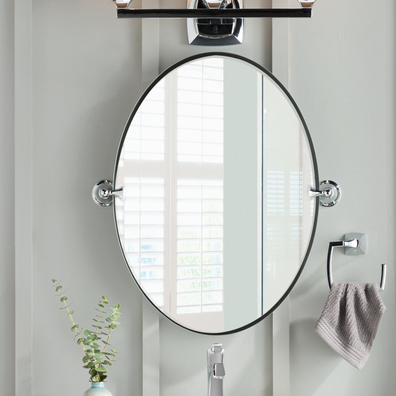 Moen Glenshire Contemporary Beveled Frameless Vanity Mirror, Chrome