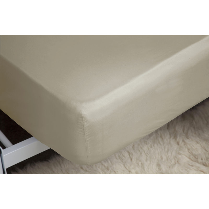 200 TC 50/50 Percale Polycotton Percale Fitted Sheet, Emperor (6'6"), Mushroom