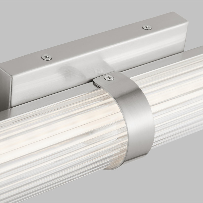 1 - Light LED Vanity Light, 24"H x 4.8"W x 2.8"D, Brushed Nickel, 24 W