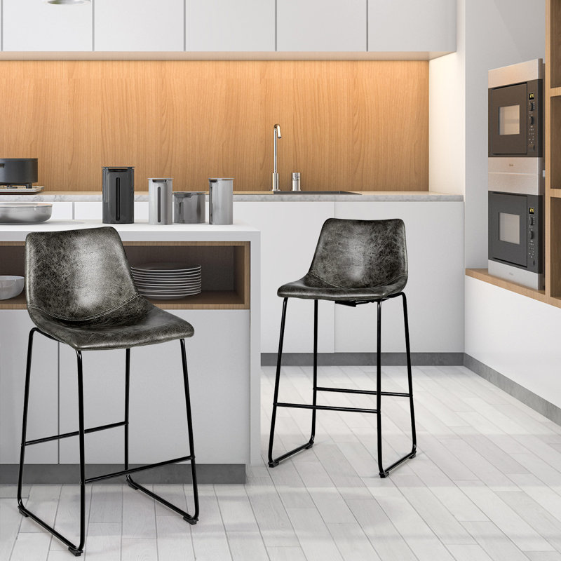 Essoura Upholstered Counter Stool with Metal Frame
