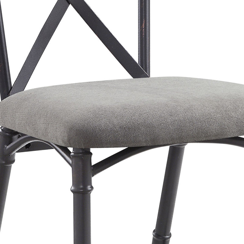 De 2 chaises d'appoint élégantes - gris et noir sableux avec plateau de table en bois et siège rembourré apaisant et 2 chaises en bois de style charmant
