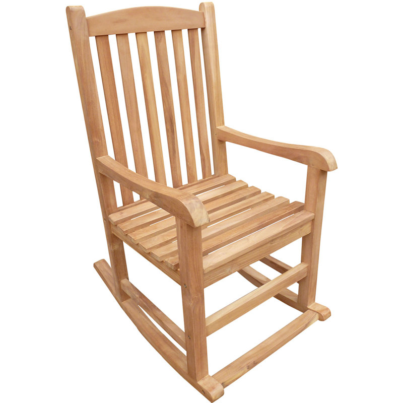 Chaise berçante d'extérieur en bois massif Cosentino