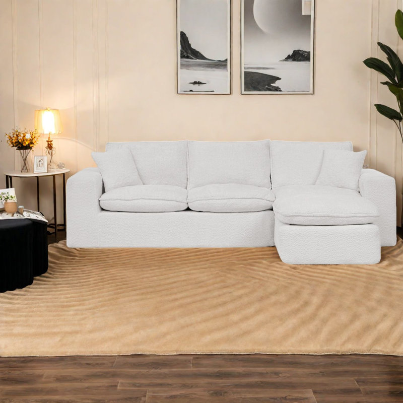 Grand canapé modulaire moderne avec repose-pieds et repose-pieds confortable