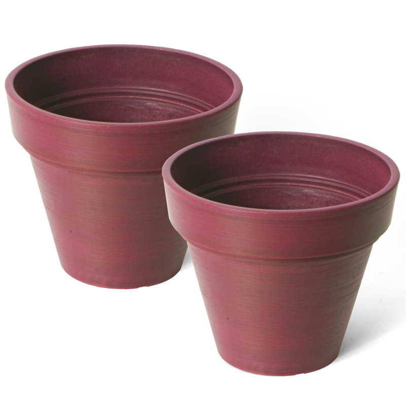 Cara Composite Pot Planter Set, 8" H x 10" W x 10" D, Purple