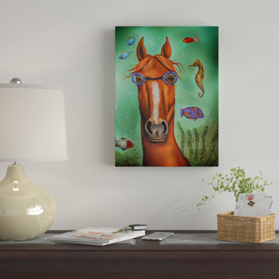 « sea cheval lunettes », reproduction de peinture à l’acrylique sur toile tendue