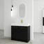 Meuble-lavabo de 36 po en châtaignier noir avec lavabo en résine et porte à fermeture en douceur