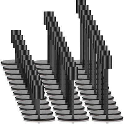 36 Pcs Matte Black Taper Candle Holders Set 