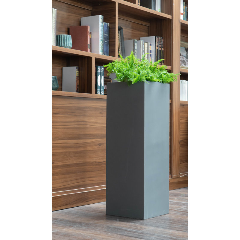 Pot de fleurs en fiberstone, H 20 po x l 20 po x P 20 po, Blanc