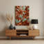 Abstrait floral 65, art mural en métal brun-1552492585
