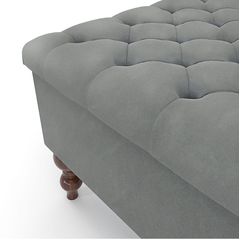Rannie Velvet Upholstered Storage Bench, H42 x  W80 x D30cm