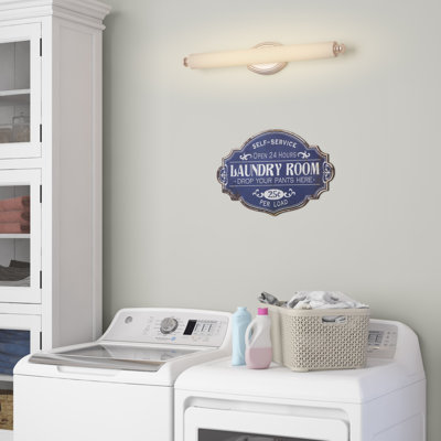 Metal Laundry Room Wall Sign with Distressed