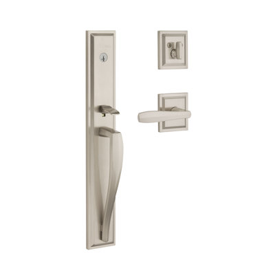 Handleset with Deadbolt and Torrey Door Lever and Rosette