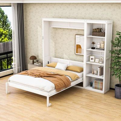 Ellettsville Murphy Bed Wall Bed With Shelves
