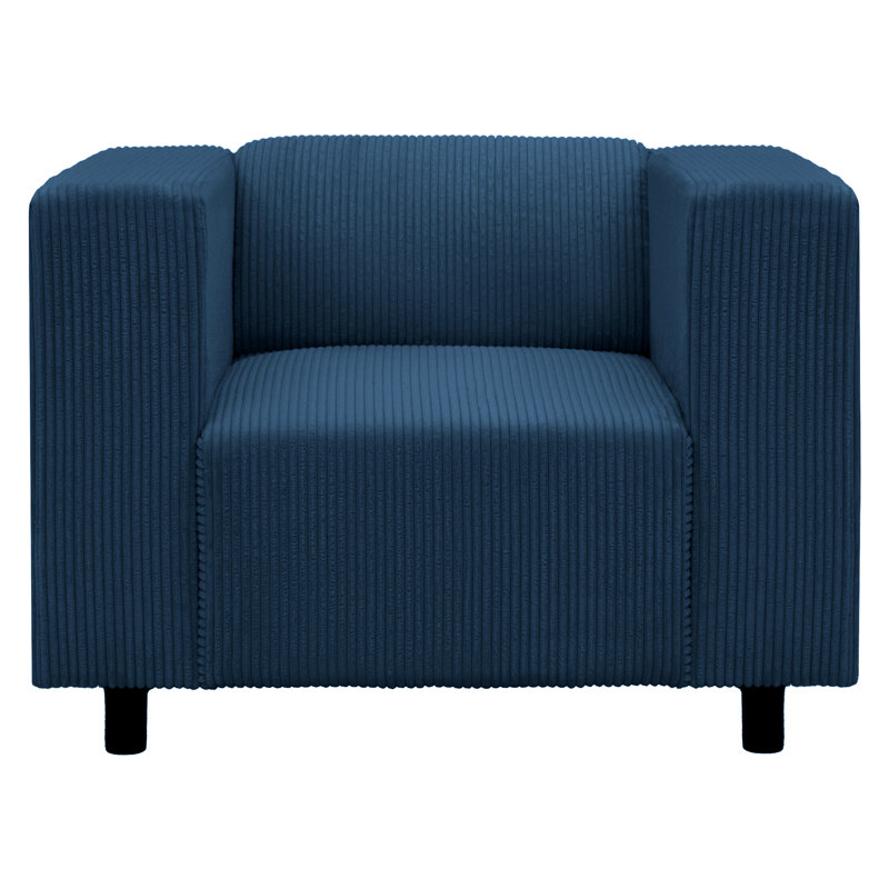 Upholstered Corduroy Club Chair, Navy Blue
