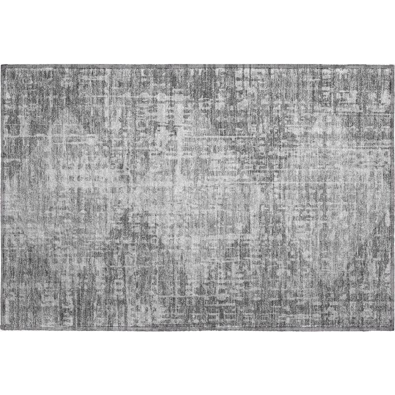 Premium Machine Washable Mayfield Geometric Rug, 1'8" x 2'6", Gray
