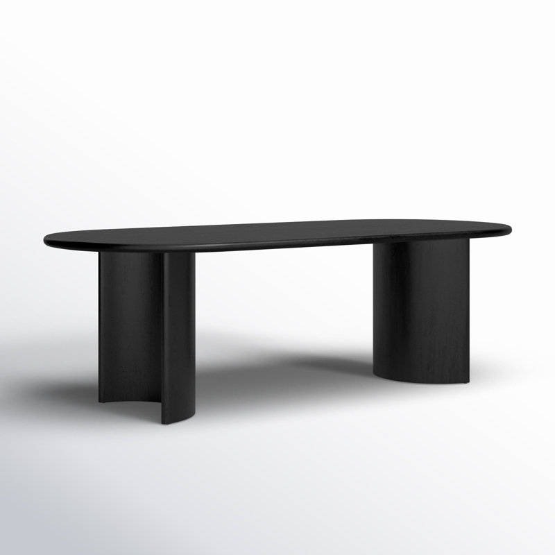 Haiden Oval Dining Table, 30" H x 94" W x 42" D, Aged Black Acacia
