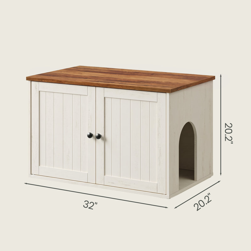 Armoire pour litière pour chat, ensemble pour chat super rapide, blanc et brun, Brown