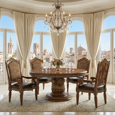 Villa Valencia 4-Piece 60" Round Dining Set