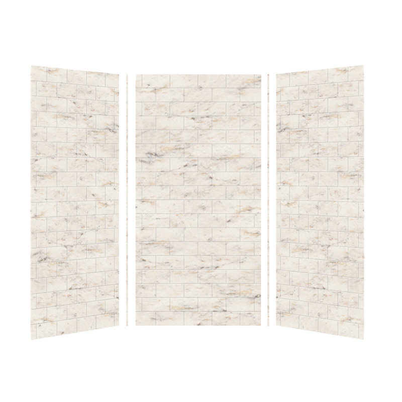 Biscotti Marble 36" x 36" x 72" 3-Piece Shower Wall Kit