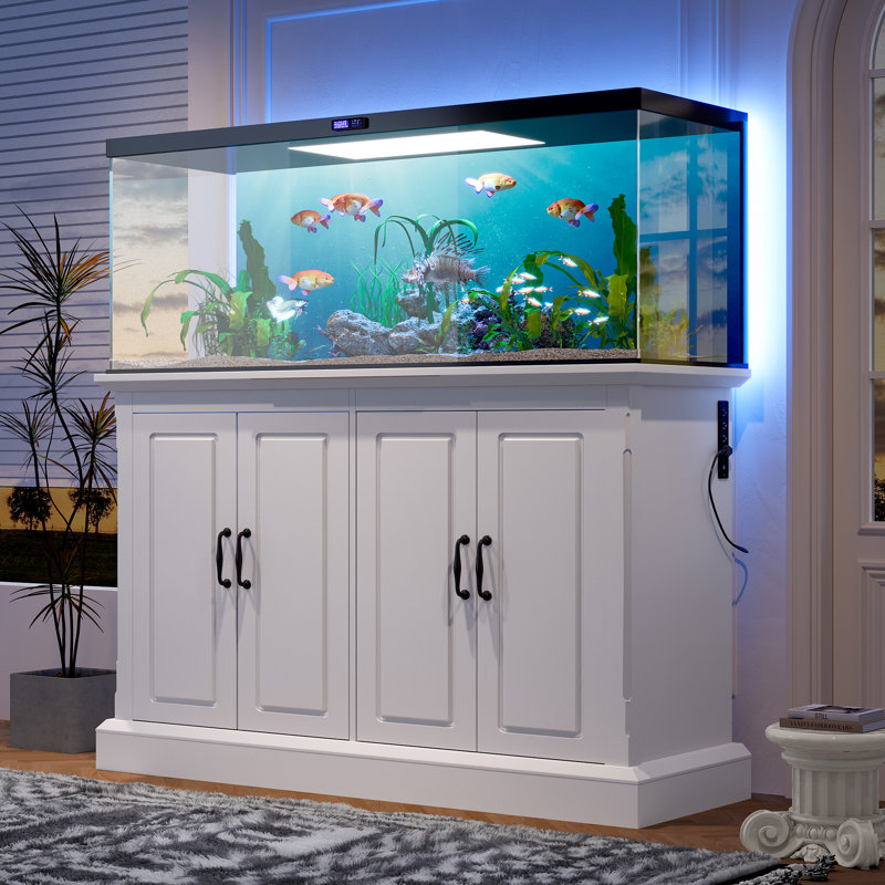 Support d'aquarium de 55 à 75 gallons avec prise de courant et armoires Kaelix (réservoir d'aquarium non inclus)