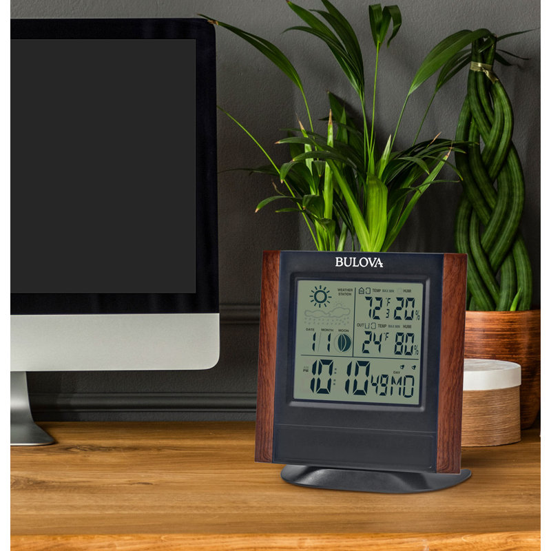 Modern & Contemporary Digital Quartz Movement / Crystal Tabletop Clock in Red/Gray