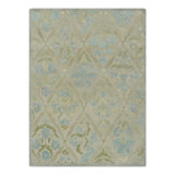 Rug & Kilim’S Block Print Rug With Blue And Green Floral Patterns