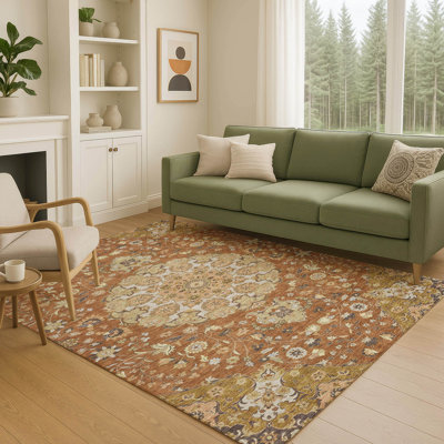 Machine Washable Indoor/Outdoor Chantille ACN2611 Damask Rug