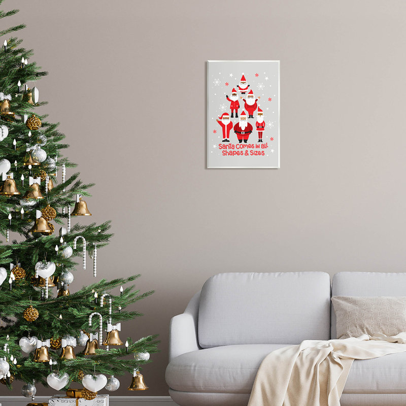Père Noël toutes formes et at-179, H 19 po x l 13 po x P 0,5 po, Plaque murale