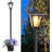 72" Solar Lamp Post Light With Planter, Glass 60 Lumens Solar Lights