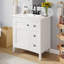Meuble-lavabo de 30 po avec lavabo en céramique, 3 tiroirs, armoire de rangement en bois massif, idéal pour la maison-120329971-120329972