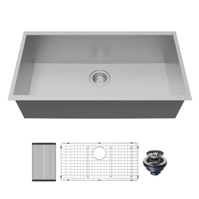 Karran Fusion Undermount 33-in x 18-in Stainless Steel Single Bowl Kitchen Sink
