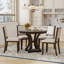 Ensemble 5 pièces de table de salle à manger rétro et table ronde avec 4 chaises rembourrées, extensible-923338015