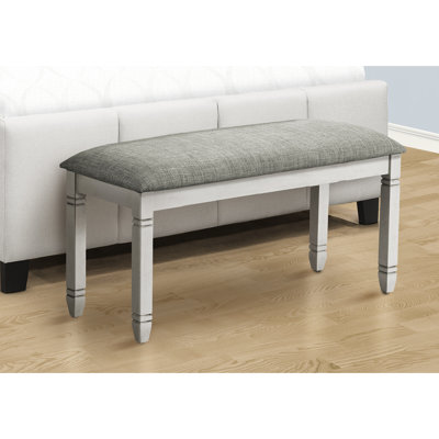 15.5 In. Wide Grey Fabric Bench For Compact Living Spaces 41" Rectangular With Upholstery Kitchen, Dining Room, Entryway, Bedroom