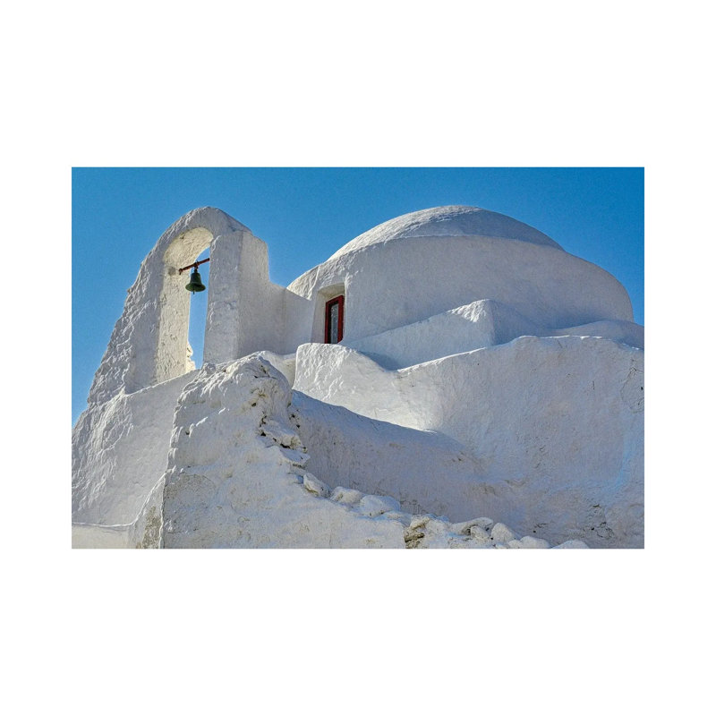 Greek Orthodox Church Of Panagia Paraportiani Bell 1 Piece Wrapped Canvas Wall Art, 20.32 cm H x 30.48 cm W