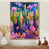 Toile avec cadre flottant or