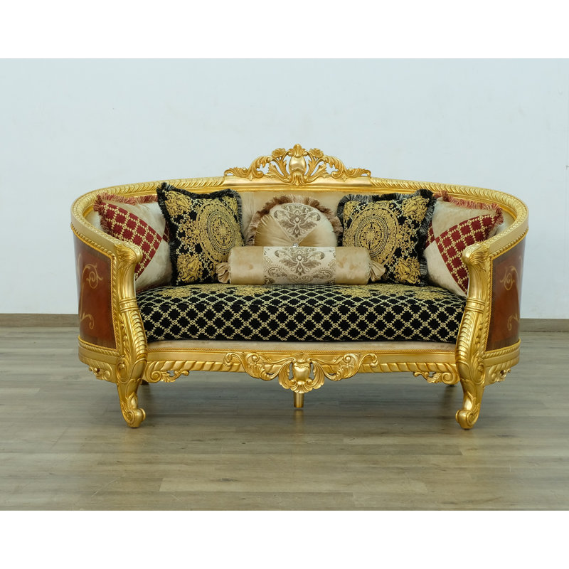 Luxor Sofa, 44.5" H x 105" W x 37.5" D, Gold