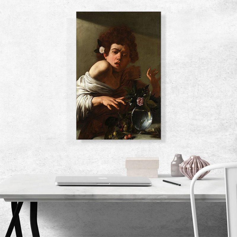 " Boy Bitten By A Lizard 1596 " by Caravaggio Painting Print, 26" H x 18" W x 1.5" D