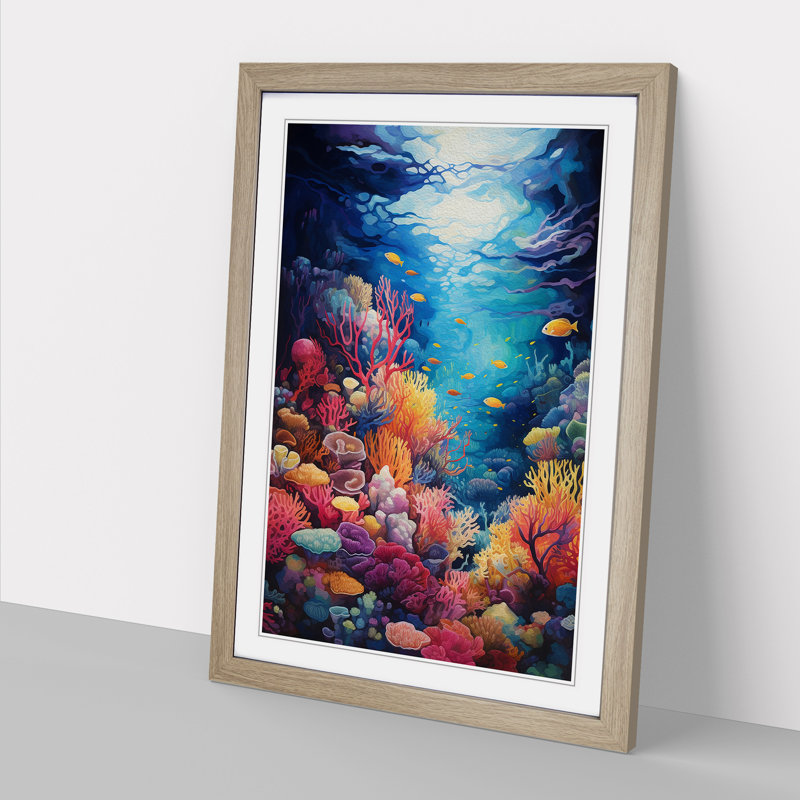 Single Picture Frame Print on Wood, Oak Framed, 46cm H x 34cm W