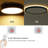 Black Ceiling Light Fixture With Remote Control, With 3000K Warm Nightlight, 12Inch 24W Flush Mount Ceiling Light, 3 Light Color Changeable, Brightness(10% To 100%) Adjustable
