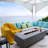 Granville Elementi 60" Rectangular Outdoor Concrete Fire Pit Table with Lava Rocks and Cover-75199901